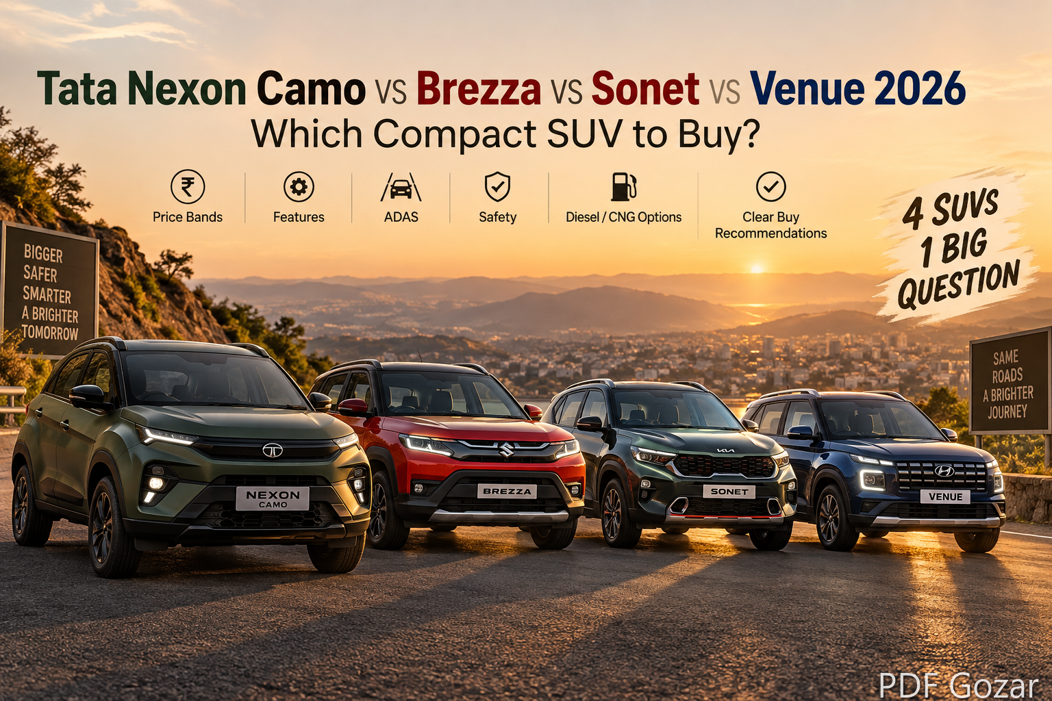 Tata Nexon Camo vs Brezza vs Sonet vs Venue 2026: Which Compact SUV to Buy?