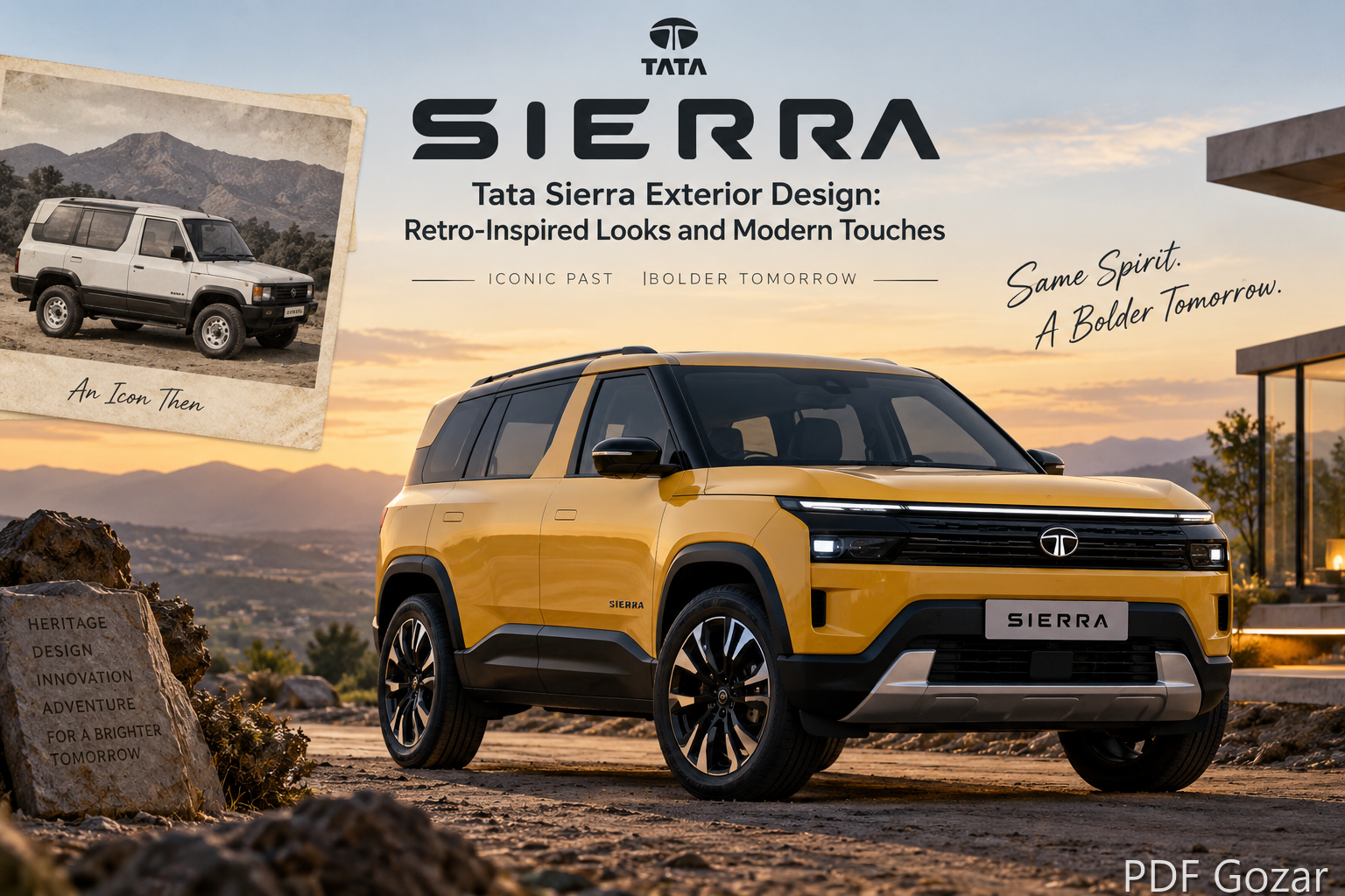 Tata Sierra exterior design: retro-inspired looks and modern touches
