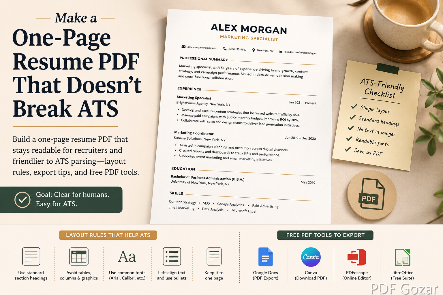 Make a One-Page Resume PDF That Doesn’t Break ATS