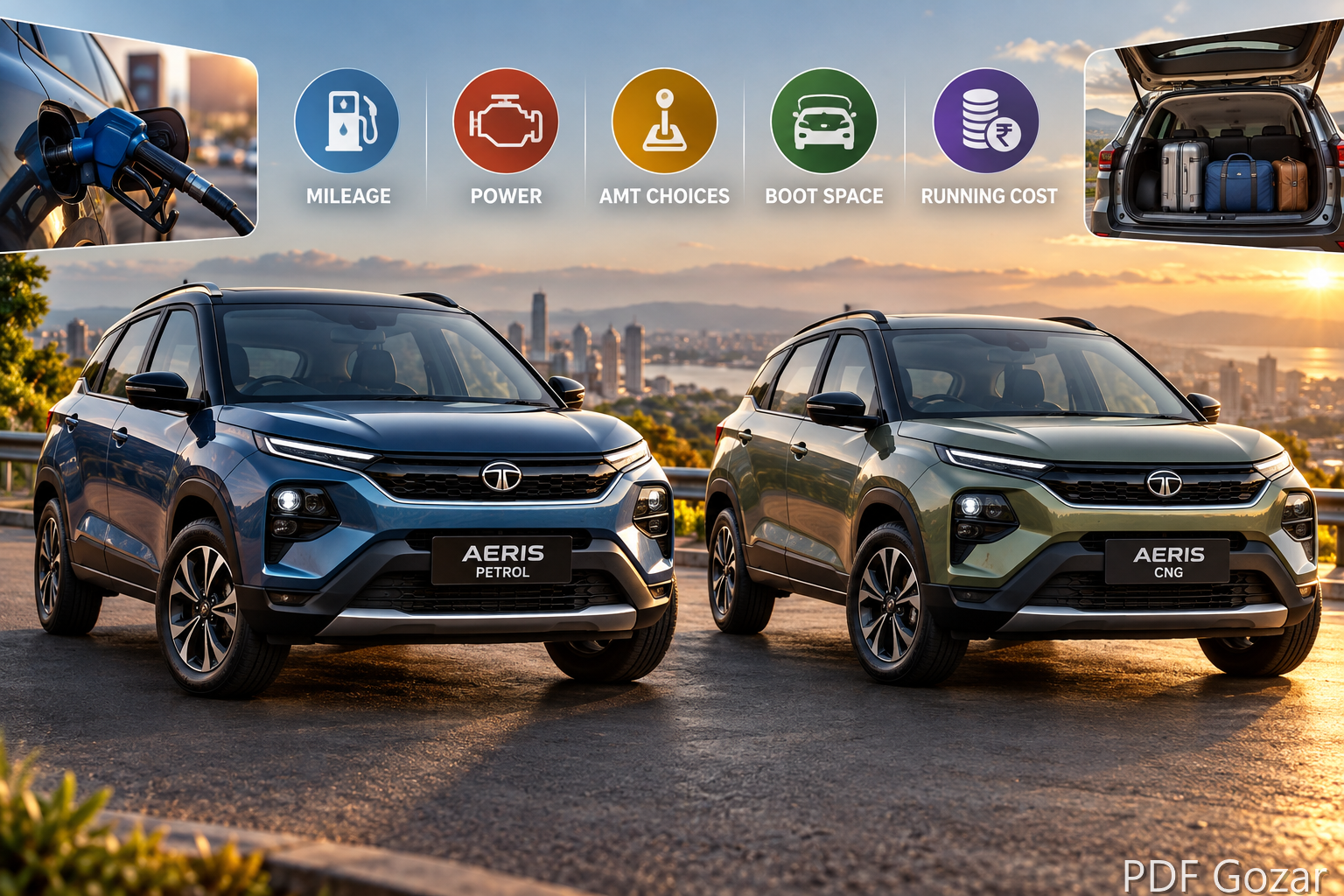 Tata Aeris Petrol vs CNG 2026: Mileage, Boot, Power and Running Cost
