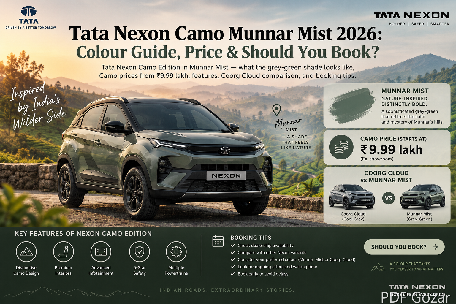 Tata Nexon Camo Munnar Mist 2026: Colour Guide, Price & Should You Book?