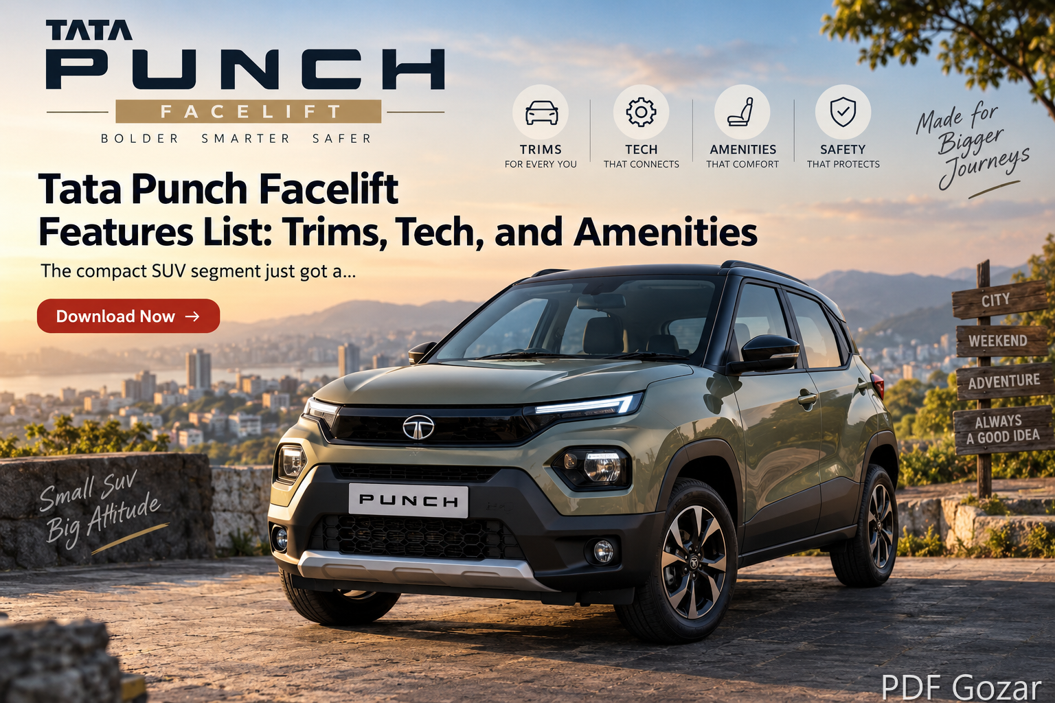 Tata Punch facelift features list: trims, tech, and amenities