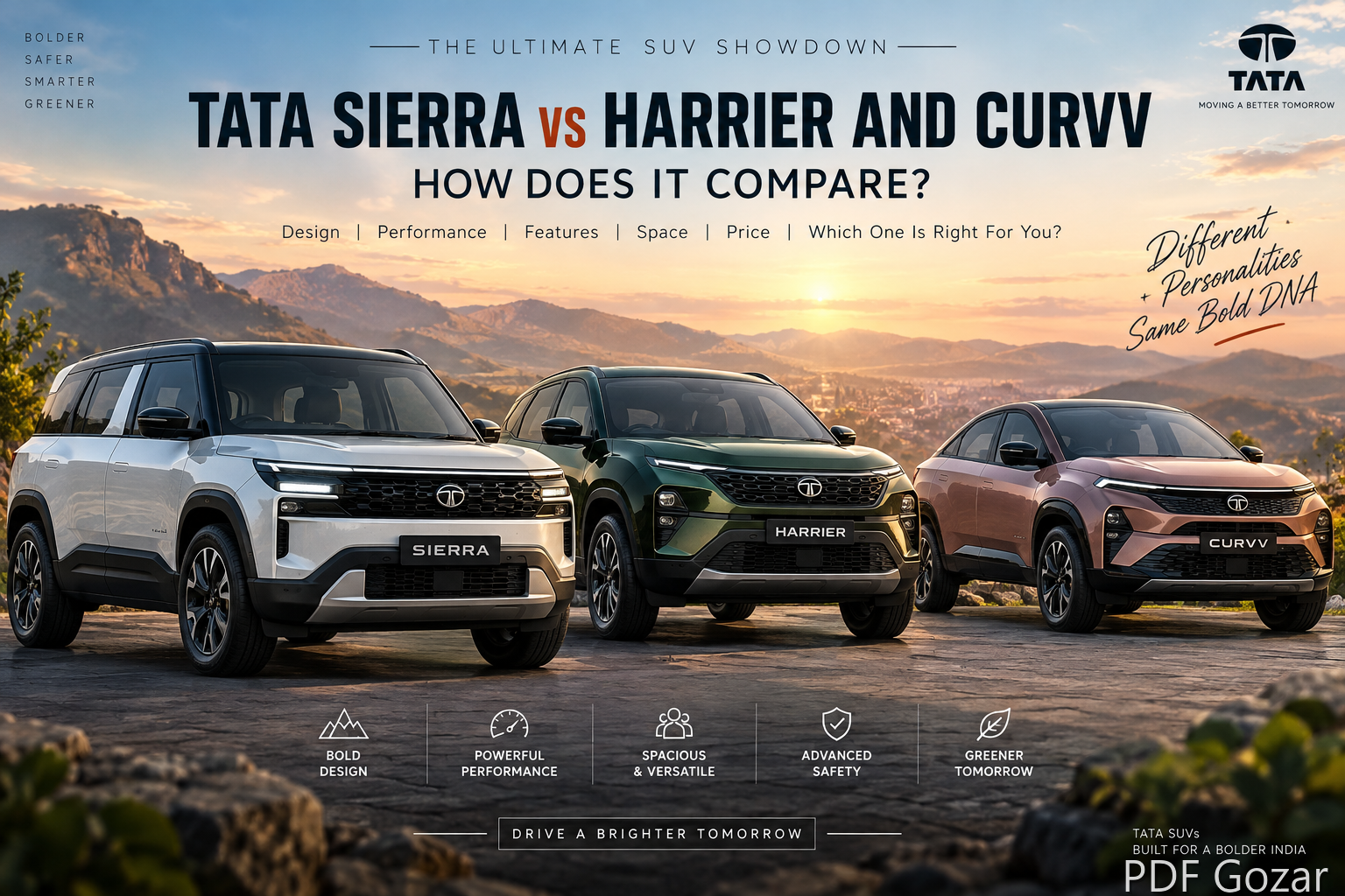 Tata Sierra vs Harrier and Curvv: how does it compare?