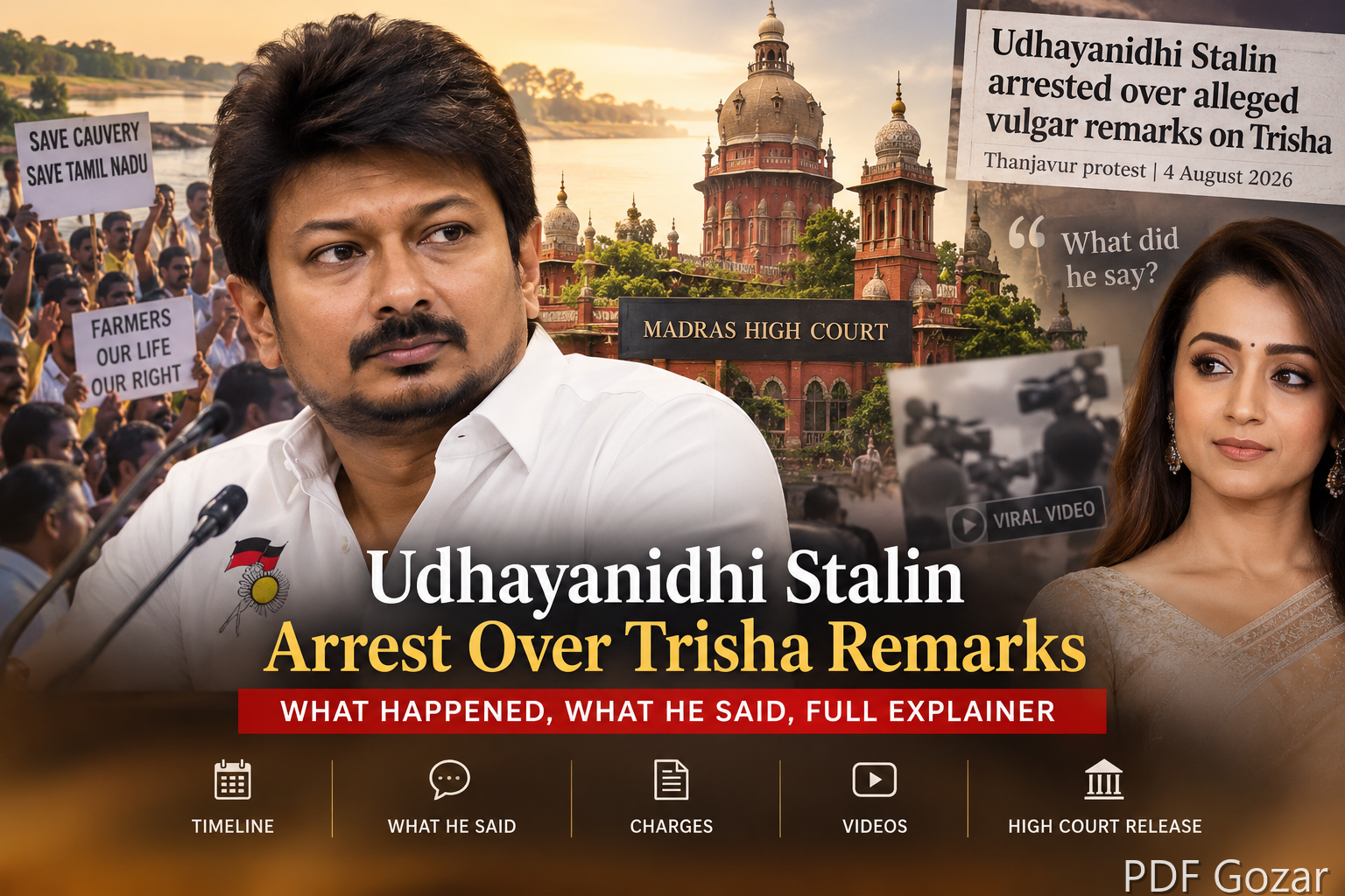 Udhayanidhi Stalin Arrest Over Trisha Remarks: What Happened, What He Said, Full Explainer
