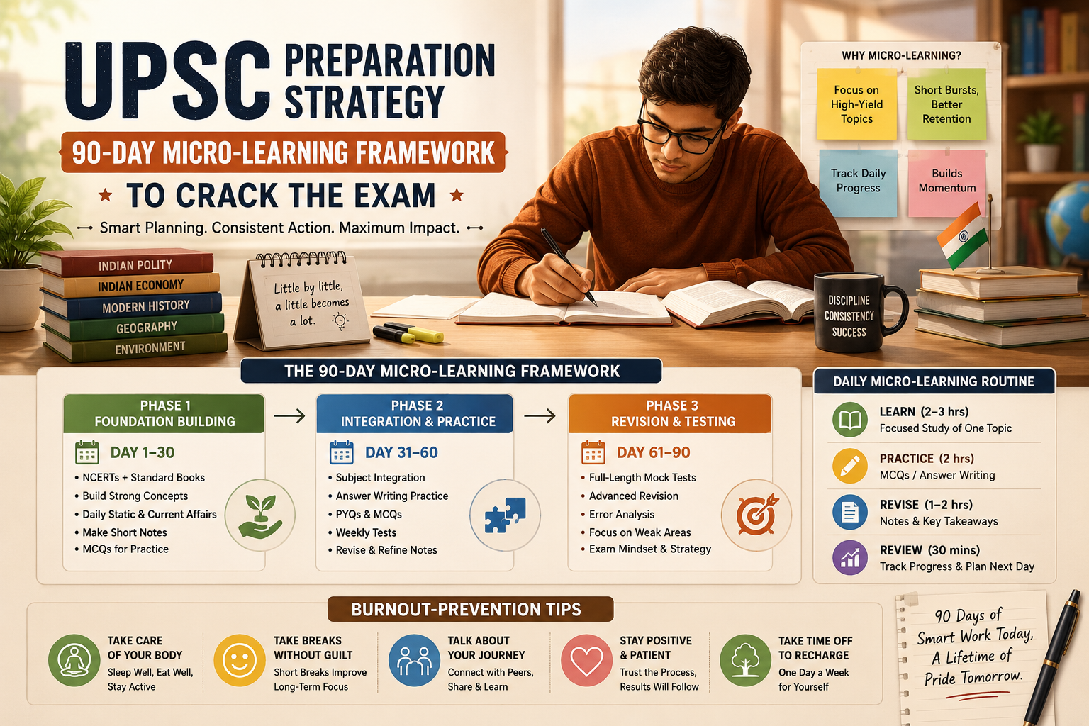 UPSC preparation strategy: 90‑Day Micro‑Learning Framework to Crack the Exam
