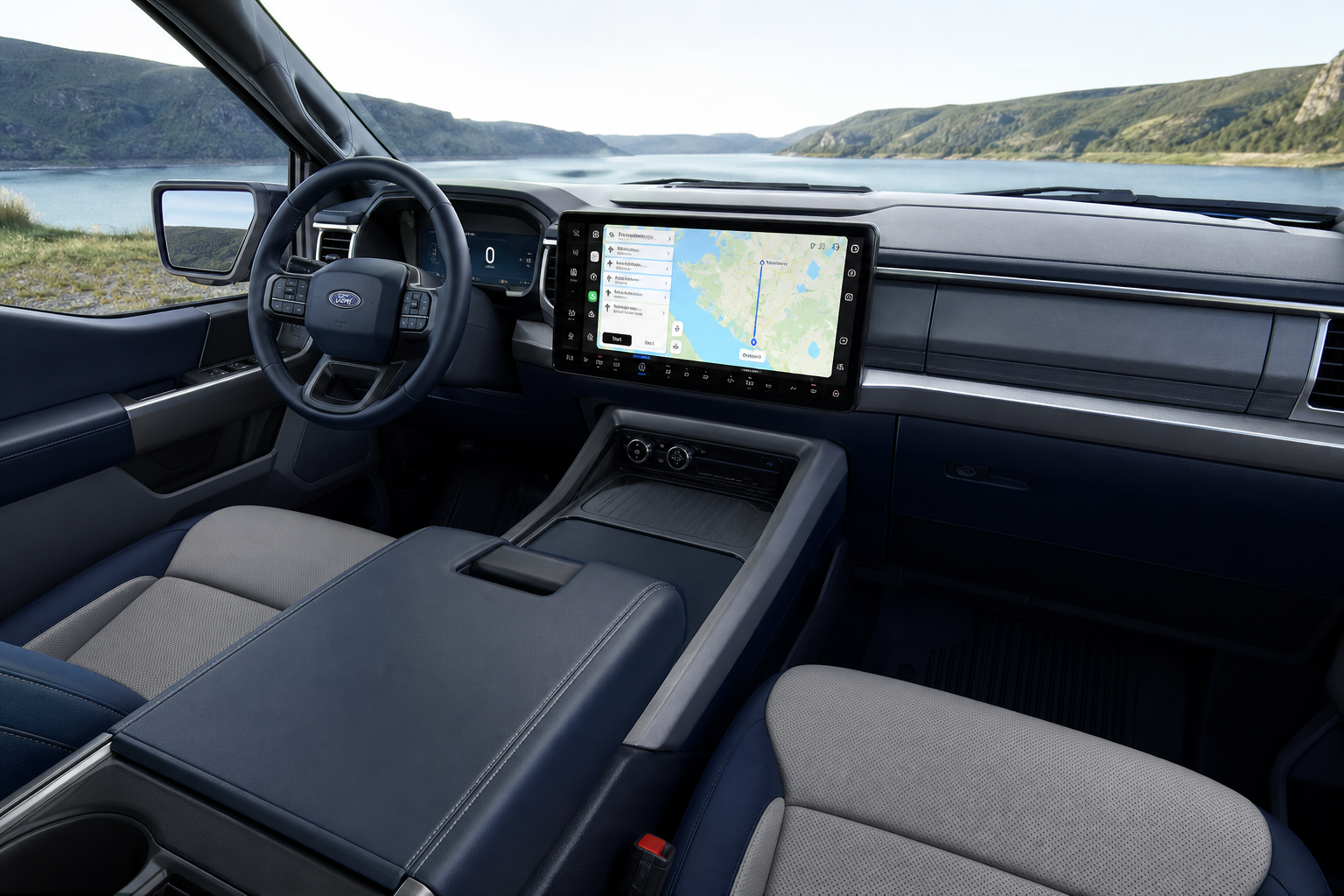 Ford Fathom cabin with large touchscreen concept