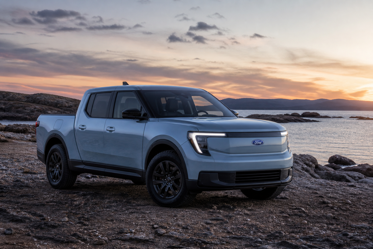 Ford Fathom electric truck concept front three-quarter