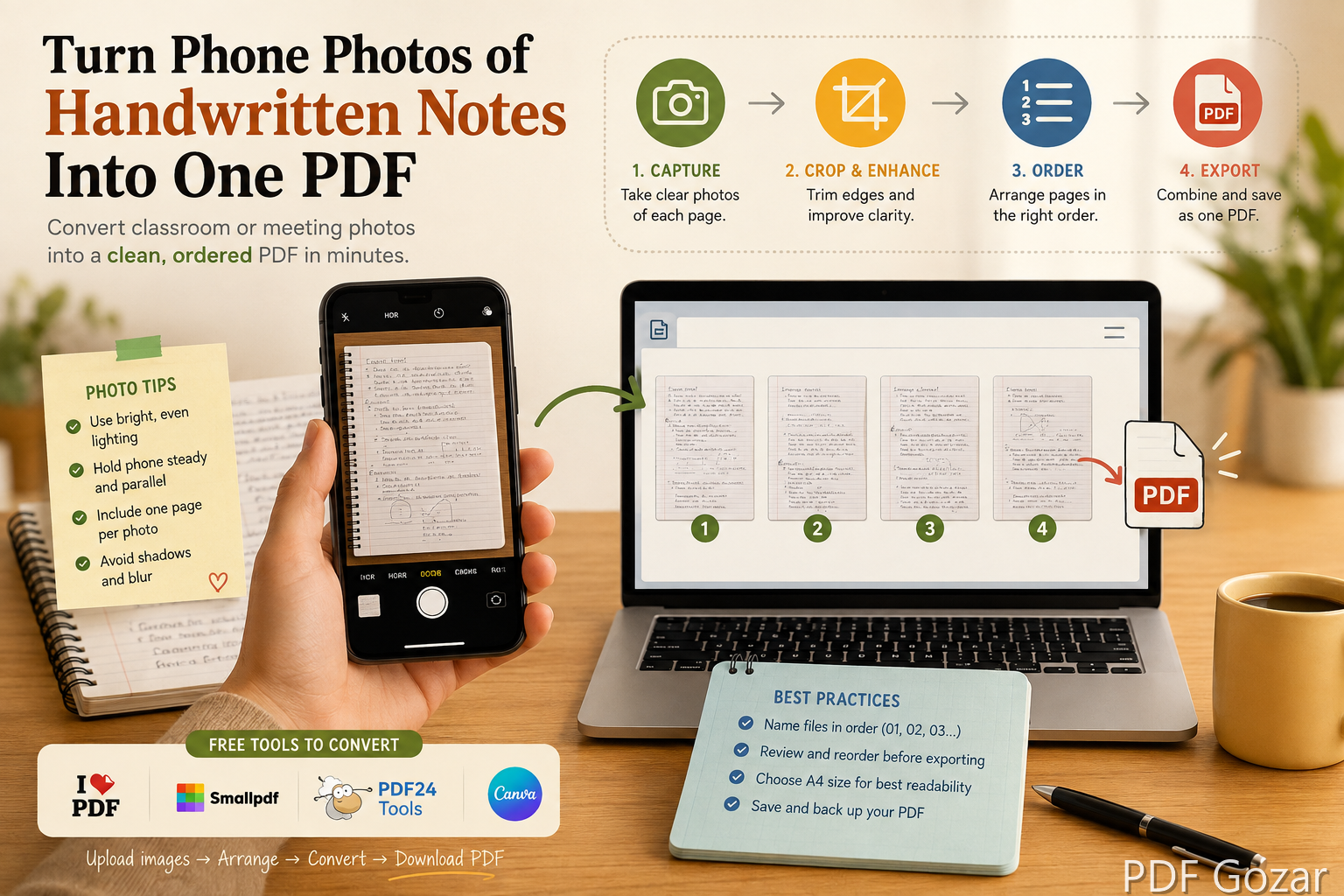 Turn Phone Photos of Handwritten Notes Into One PDF