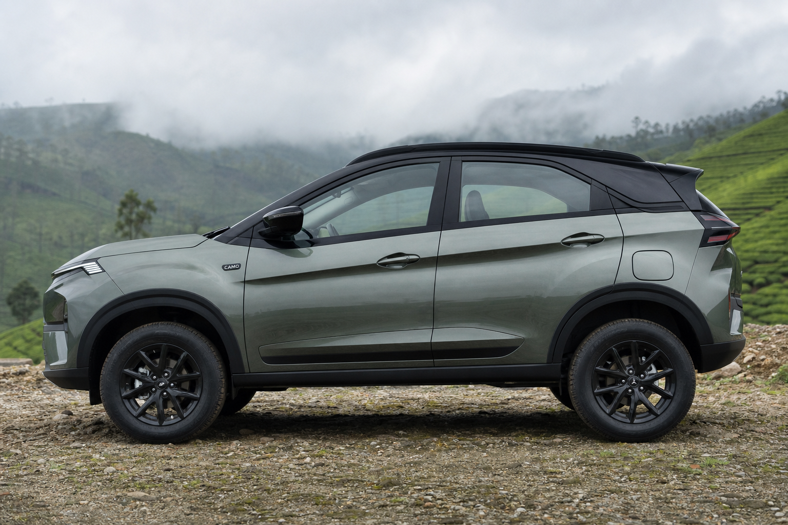 Tata Nexon Camo Munnar Mist side profile